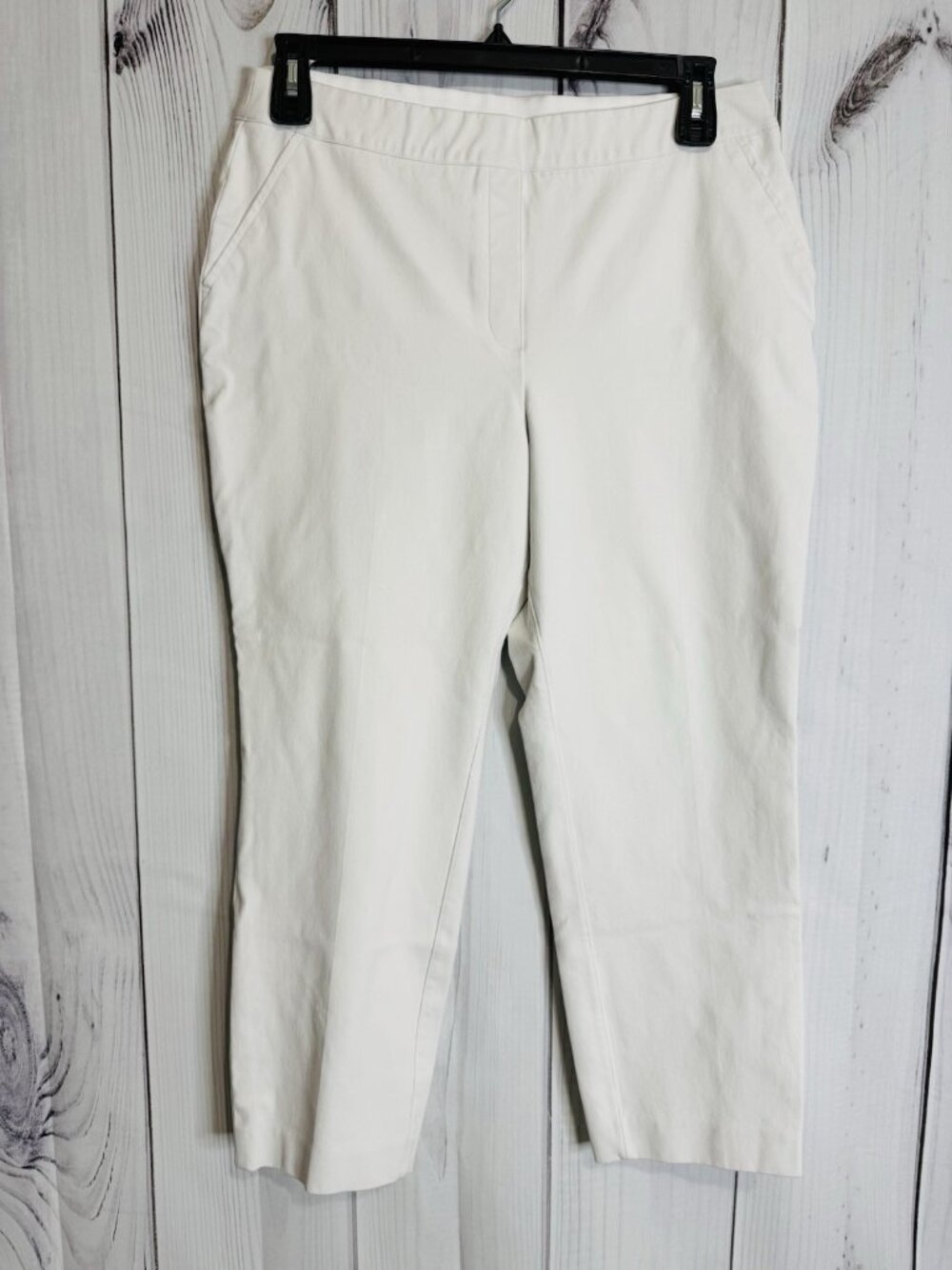 Spanx On The Go Slim Straight Crop Ankle Pants Sz XL (34x25) White Pull On